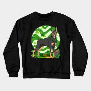 Doberman Pinscher Dog St Patricks Day Leprechaun Crewneck Sweatshirt